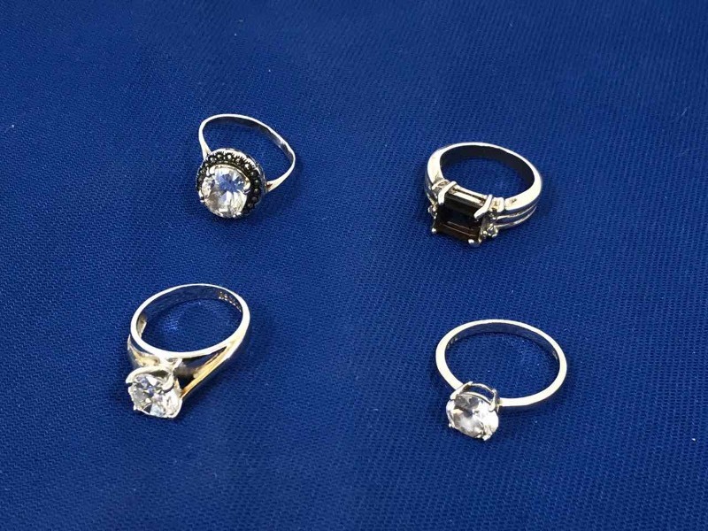 lot 167 image: (4) Sterling Silver Rings