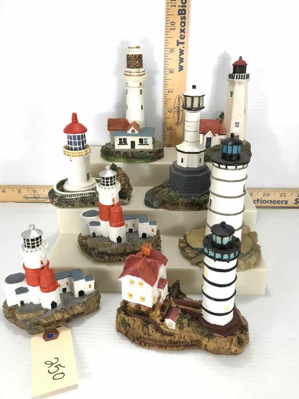 lot 250 image: (8) Lighthouse Figurines (plastic)