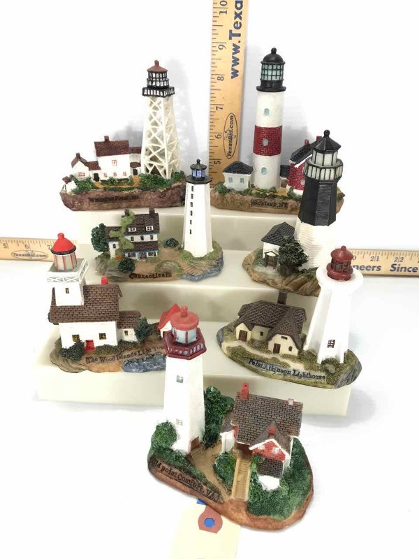 lot 252 image: (7) Lighthouse Figurines (plastic)
