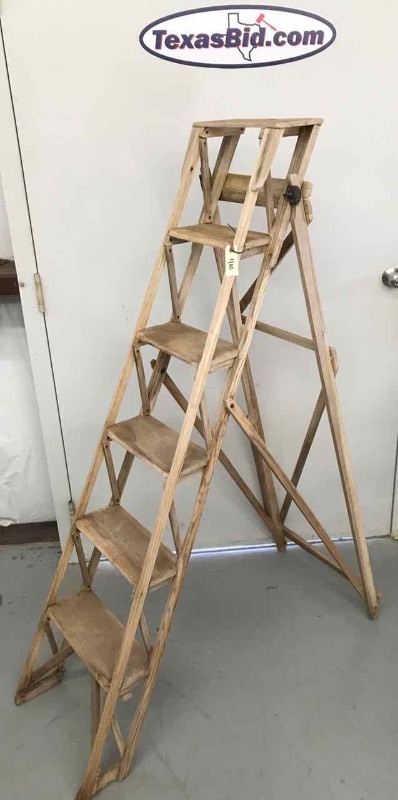 lot 400 image: Antique Woodware A1 Folding Wooden Ladder