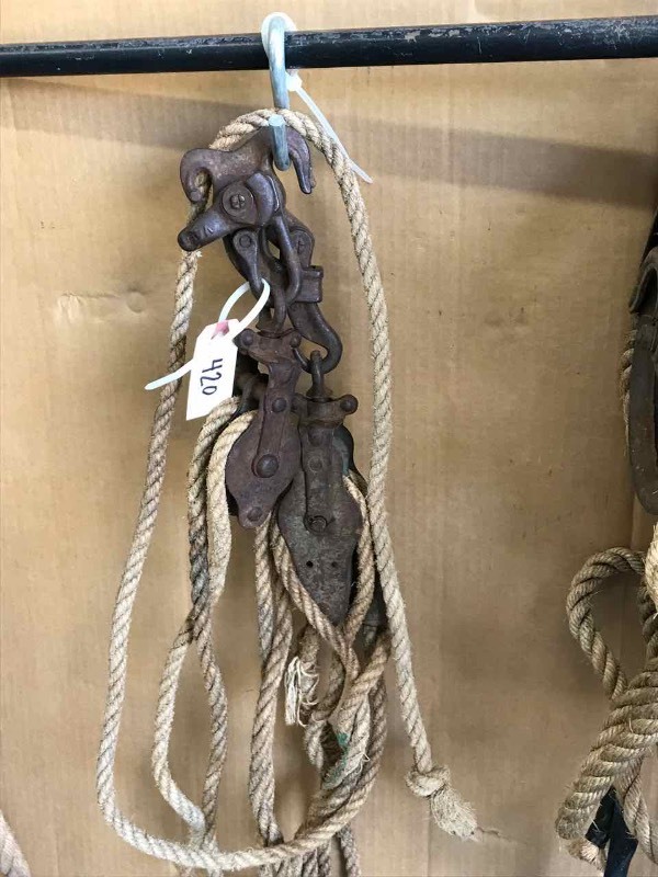 lot 420 image: Antique Block & Tackle Fence Stretcher