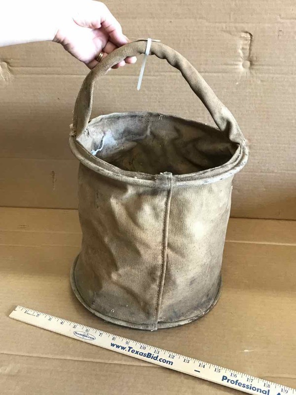 lot 431 image: Old Canvas Feed Bucket