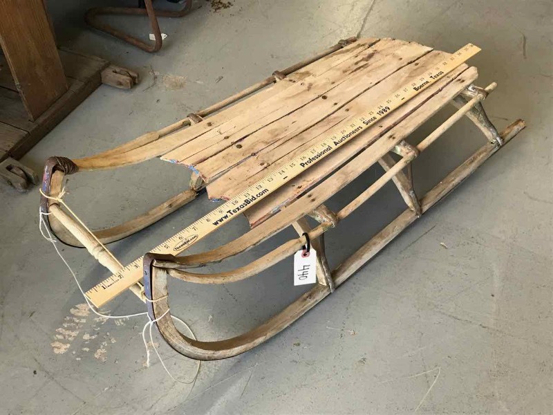 lot 440 image: Antique Primitive Wood Sled (rough shape)