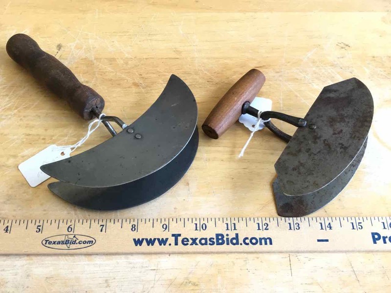 lot 474 image: (2) Vintage Dual Blade Food Choppers