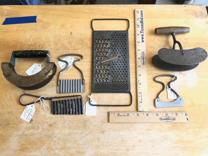 lot 477 image: Asst. Old Food Choppers, Grater