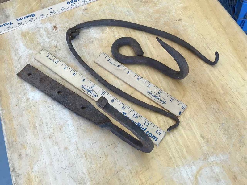 lot 488 image: (3) Hand Forged Hooks