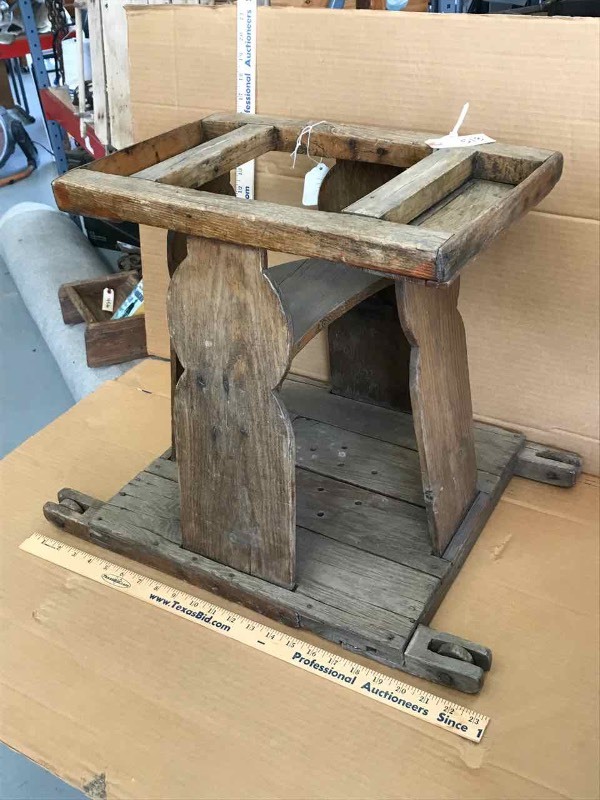lot 513 image: Antique Primitive Wood Child Tender