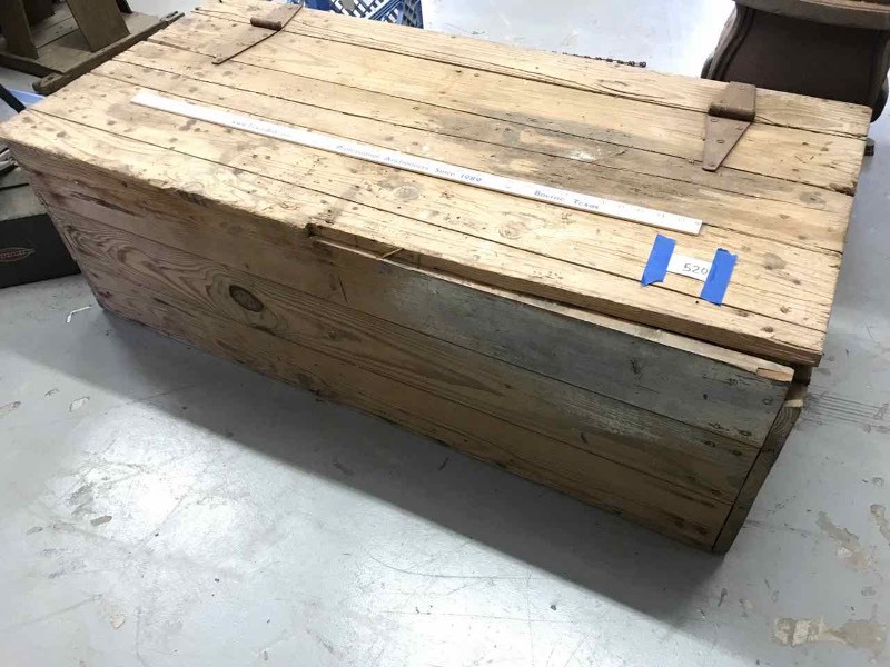 lot 520 image: Primitive Antique Pine Chest (G.S. Johnson)
