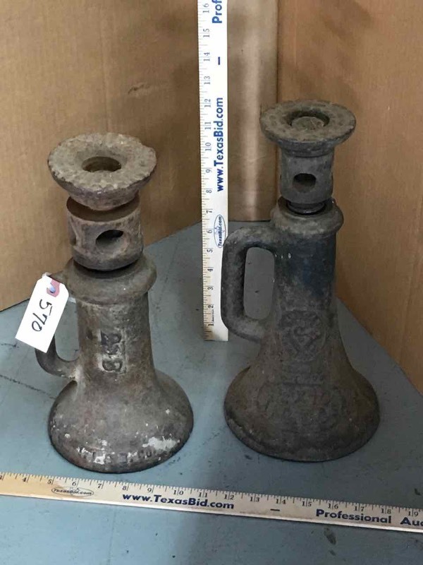 lot 570 image: (2) Antique Cast Iron Jacks