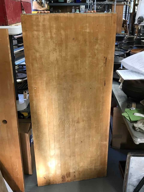 lot 585 image: Wood Welded Maple Block TableCounter Top