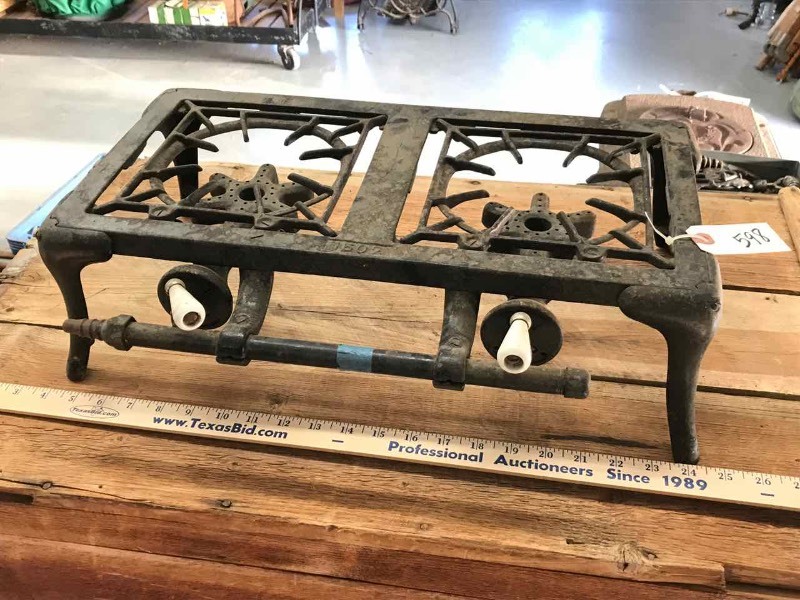 lot 598 image: Antique Gas Table Top Stove