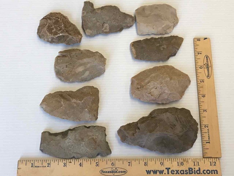 lot 604 image: Artifacts  Native American ToolsScrapers (9)