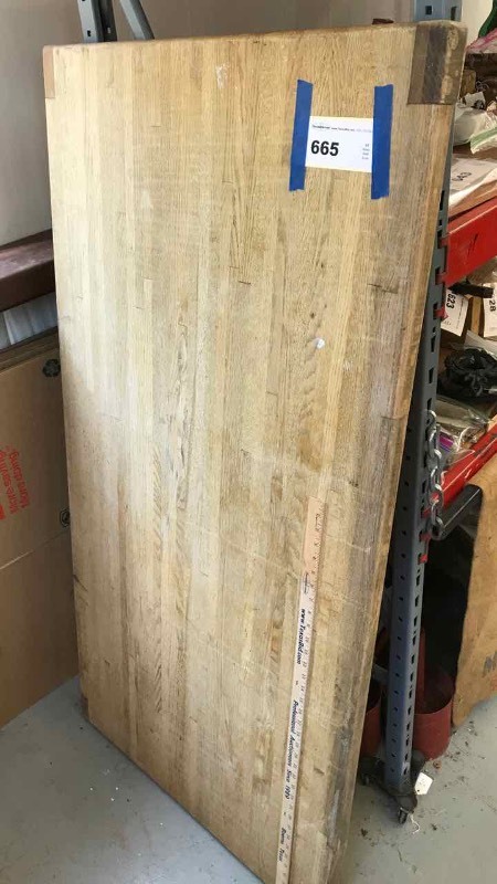 lot 665 image: Oak Butcher Block Table Top