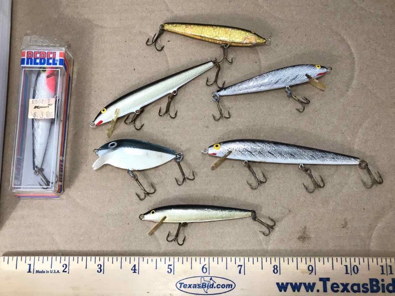 lot 678 image: (7) Lures Rebel, (2) Made in Finland, Plus Others