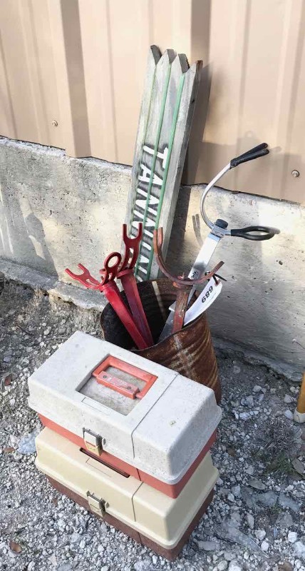 lot 689 image: (2) Empty Tackle Boxes, Rod Holders