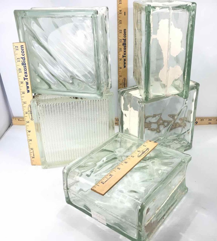 lot 712 image: (5) Glass Bricks (3) Made in West Germany, (2) No Markings