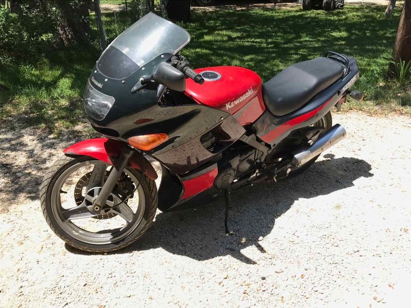lot 715 image: 2002 Kawasaki 500R Motorcycle, red, (VIN JKAEXVD182A071939)