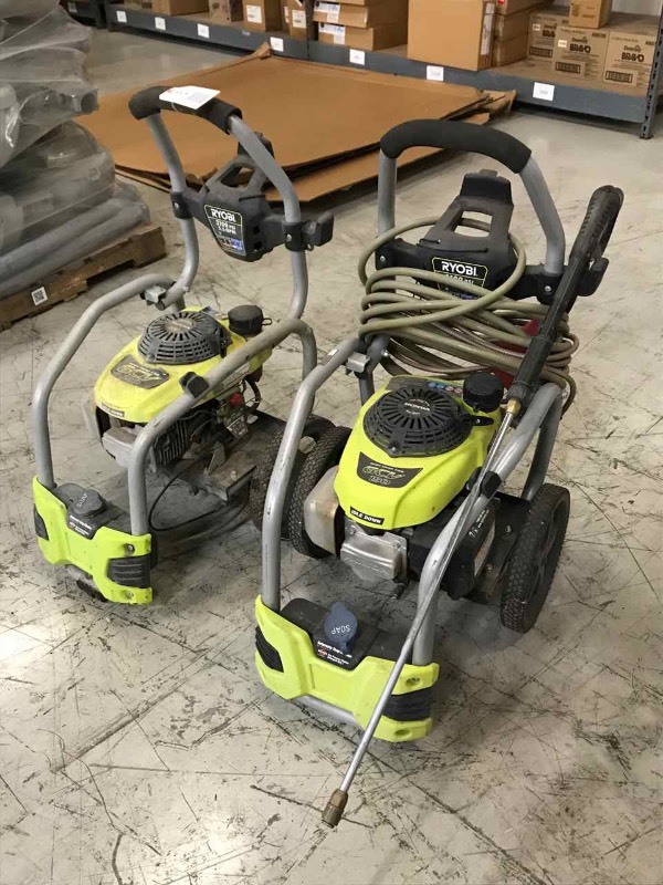 lot 117 image: (2) Ryobi 3100 PSI Power Washers with Honda GVC190 gas engines