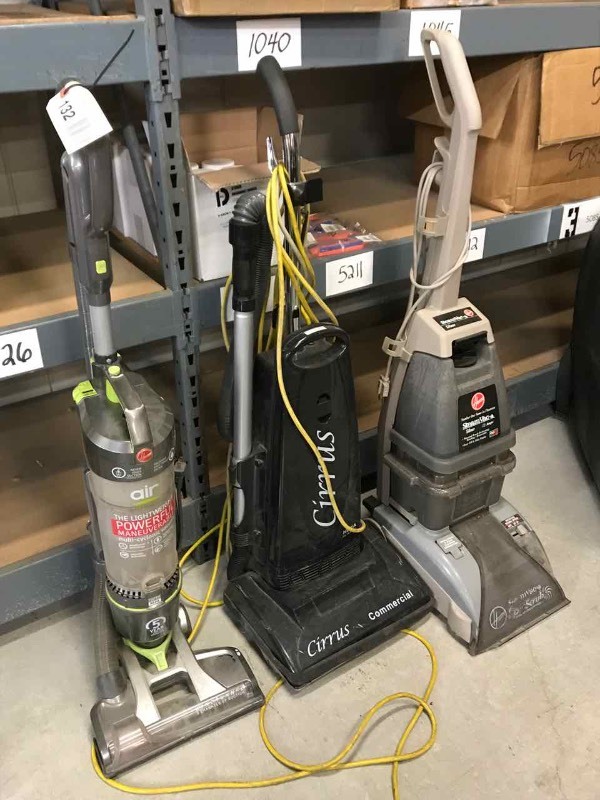 lot 132 image: (3) Vacuums, unknown conditions