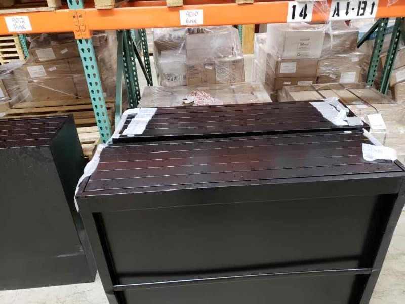 lot 143 image: 3 lay flat stackable blueprint file cabinets