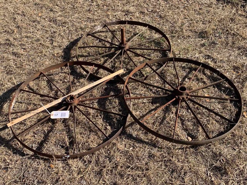 lot 17 image: (3) Iron Wheels