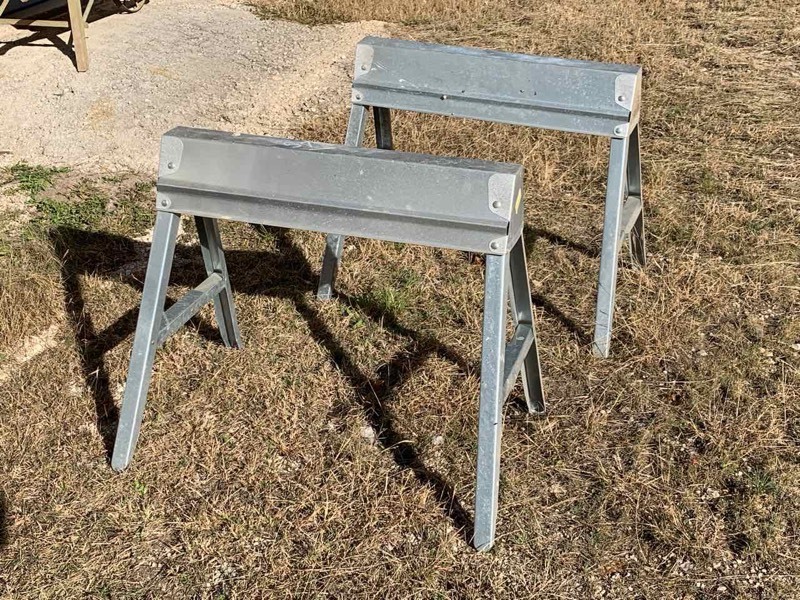 lot 57 image: (2) Folding Saw Horses