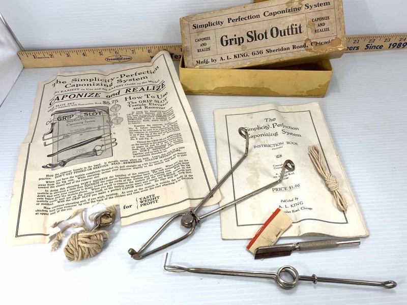 lot 84 image: A.L. King Simplicity Perfection Caponizine System