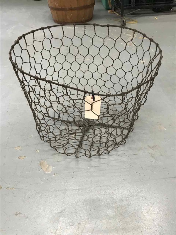 lot 96 image: Neat Old Wire Basket (19 tall)