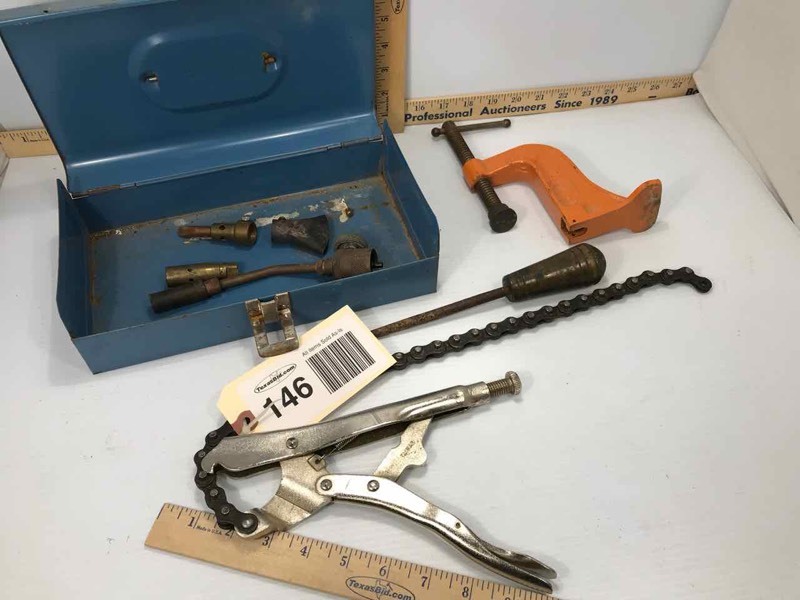 lot 146 image: Awl, Chain Plier, Clamp, Propane Torch Head