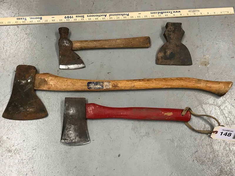 lot 148 image: Grove Toolworks Hatchet (red handle), Hatchet (wood), Hatchet Head, Axe