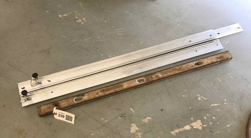 lot 239 image: Straight Edge, 8 Ft. Aluminum & a 4 Ft. Level