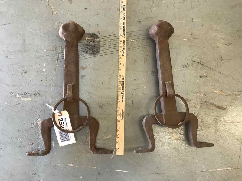 lot 252 image: (2) Andirons