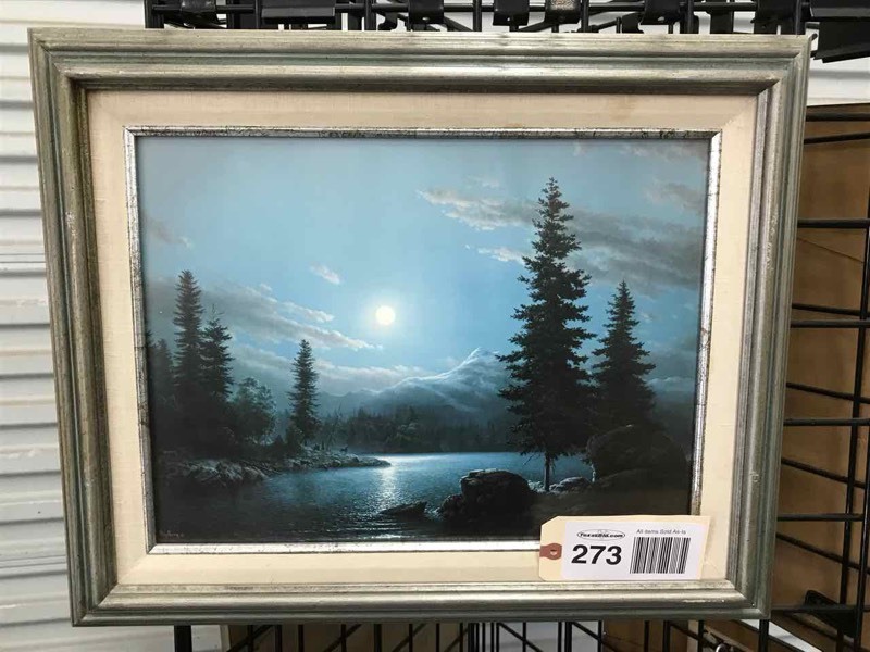 lot 273 image: Framed Print Dalhart Windberg, Embraced by Moon Light, Bear Lake Colorado 1985