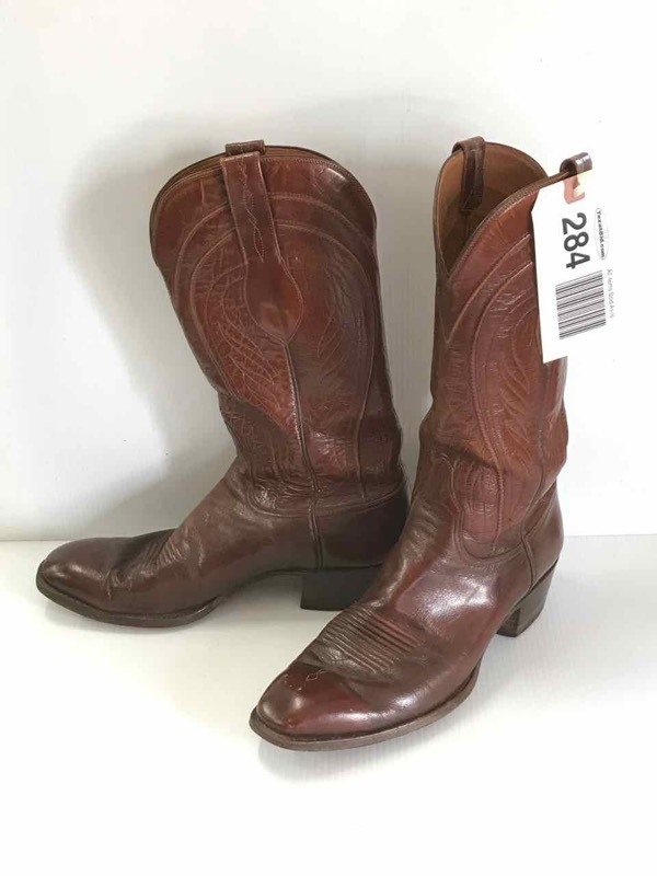 lot 284 image: Boots Lucchese Brown Leather 9-12D