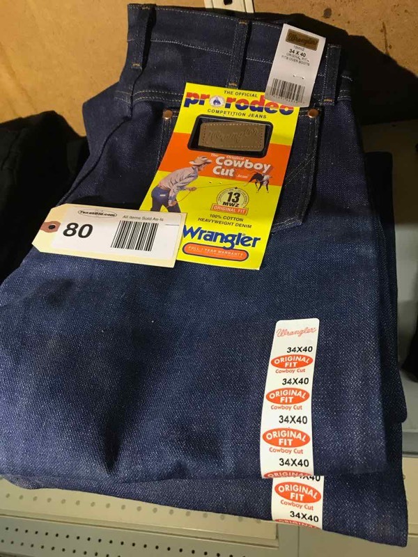 lot 80 image: Wrangler 13MWZ Original Fit Cowboy Cut Jeans (2) 34 x 40