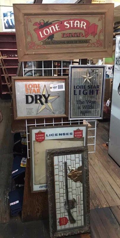 lot 107 image: Lone Star Beer Advertising Items (5)