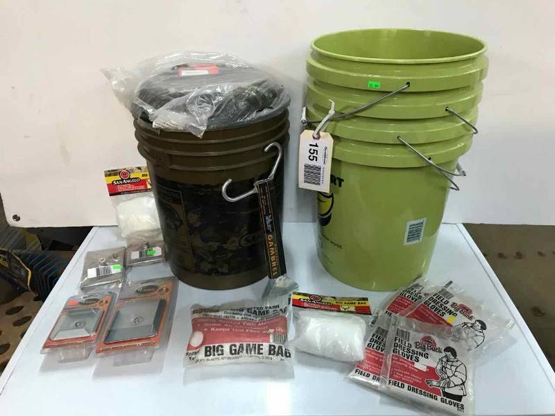 lot 155 image: Buckets, Game Bags, Gambrel, Spinner Plates