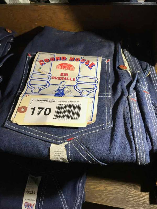lot 170 image: Bib Overall, Round House Denim (1) 33 x 30