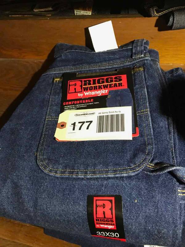 lot 177 image: Wrangler Riggs Workware Denim (1) 33 x 30