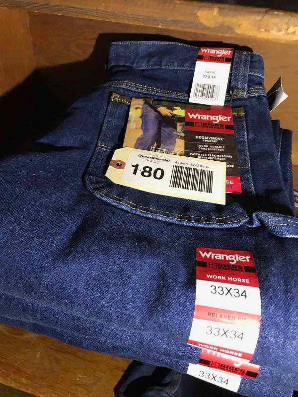 lot 180 image: Wrangler Riggs Workware Denim (3) 33 x 34