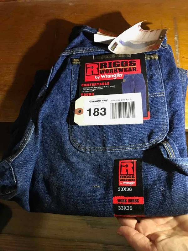 lot 183 image: Wrangler Riggs Workware Denim (1) 33 x 36
