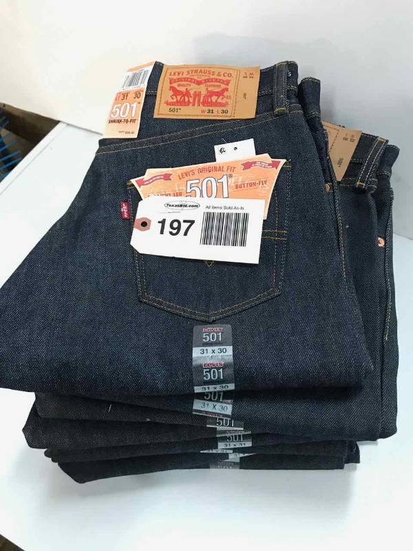 lot 197 image: Levi Strauss & Co. 501 Button Fly Jeans (8) 3-31x30, 5-31x31