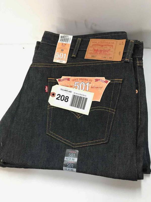 lot 208 image: Levi Strauss & Co. 501 Button Fly Jeans (4) 44x36