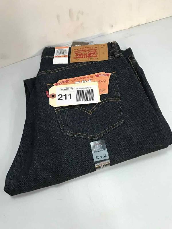 lot 211 image: Levi Strauss & Co. 501 Button Fly Jeans (1) 36x34