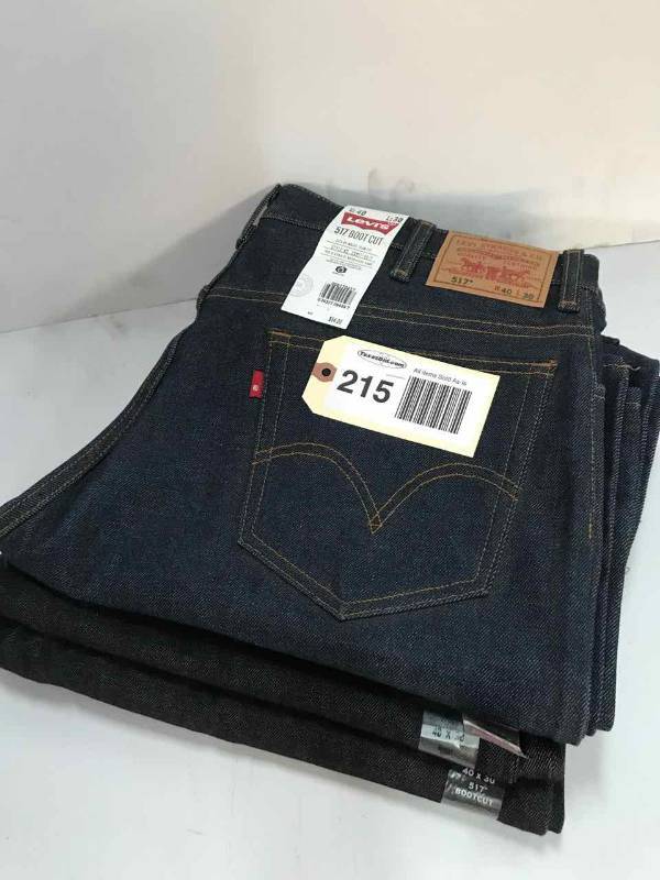 lot 215 image: Levi Strauss & Co. Boot Cut 517 (3) 40x30