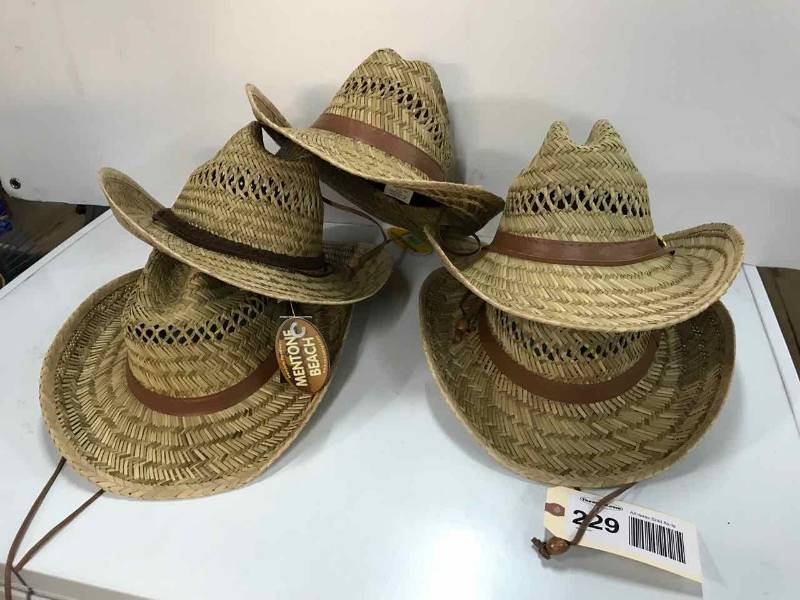 lot 229 image: (5) Menton Beach Straw Hats