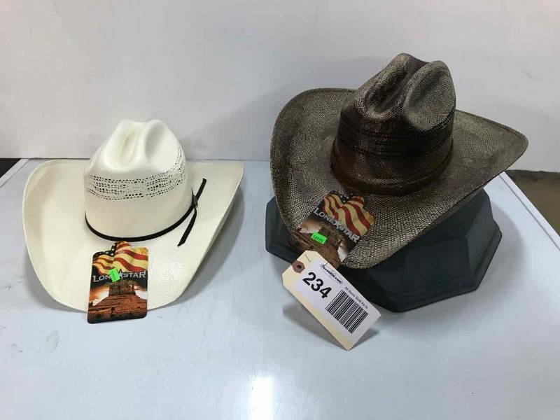 lot 234 image: (2) Lonestar Straw Cowboy Hats