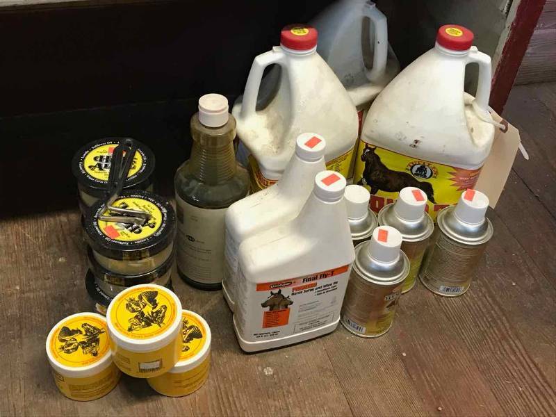 lot 240 image: Horse Stuff Hoof Salve, Picks, Sprays, Liquid 747, Etc.