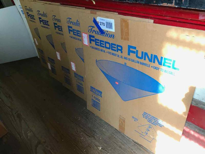 lot 270 image: (6) Feeder Funnels