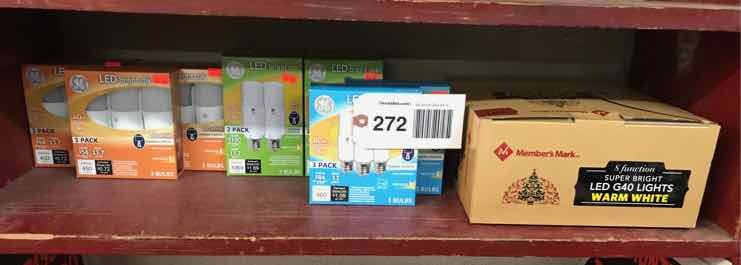 lot 272 image: Light Bulbs (new in box) & LED G40 Light String